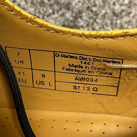 Dr Martens Oxford Shoes Womens Size 9 1461 Iced II Buttersoft Leather Yellow - Picture 7 of 7